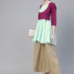 Ahalyaa Blue & Purple Printed A-Line Tunic | Swadesiicart