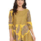 Ahalyaa Mustard Printed Layerd Tunic | Swadesiicart