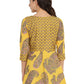 Ahalyaa Mustard Printed Layerd Tunic | Swadesiicart