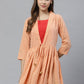 Ahalyaa Women Peach-Coloured & Red Printed Tunic | Swadesiicart