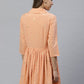 Ahalyaa Women Peach-Coloured & Red Printed Tunic | Swadesiicart