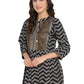 Ahalyaa Stripes Printed Black Tunic | Swadesiicart