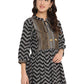 Ahalyaa Stripes Printed Black Tunic | Swadesiicart