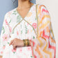 Ahalyaa Women White Floral Printed Pleated Kurta with Sharara & With Dupatta | Swadesiicart