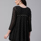 Ahalyaa Black Polka Dot Fancy Printed Tunic | Swadesiicart