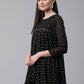 Ahalyaa Black Polka Dot Fancy Printed Tunic | Swadesiicart