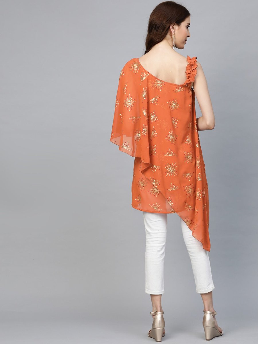 Ahalyaa Women One Shoulder Printed Tunic | Swadesiicart