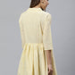 Ahalyaa Yellow & White Checked Waist Tie-Up Tunic | Swadesiicart