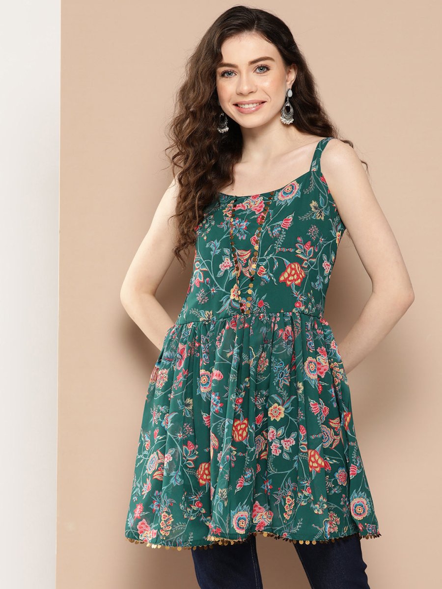 Ahalyaa Floral Printed Tunic | Swadesiicart