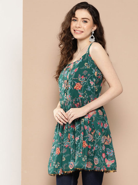 Ahalyaa Floral Printed Tunic | Swadesiicart