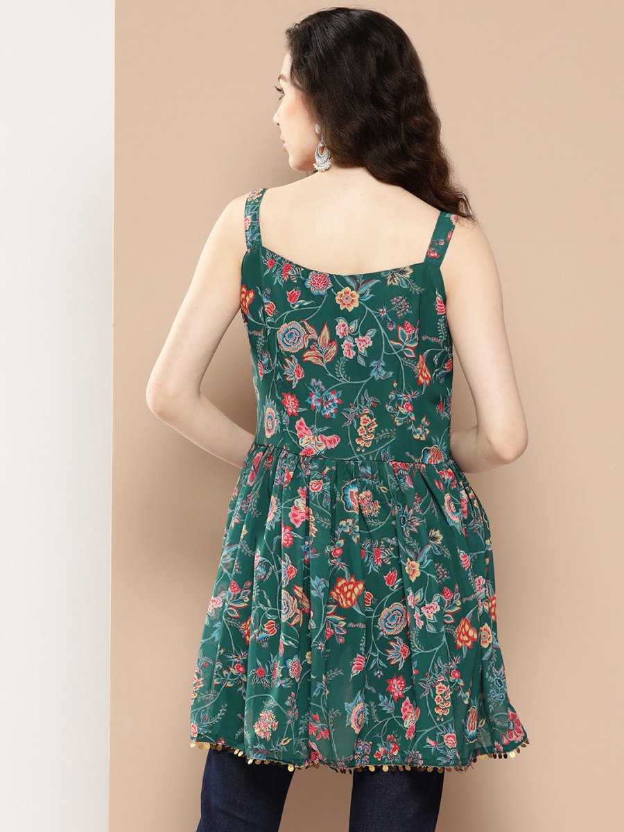 Ahalyaa Floral Printed Tunic | Swadesiicart