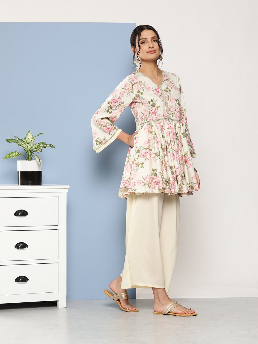 Ahalyaa Women Floral Print Crepe Co-Ords - Swadesiicart