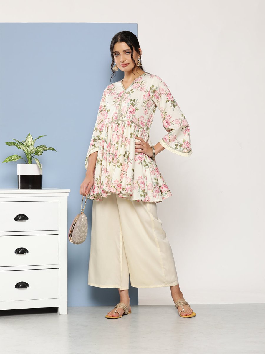 Ahalyaa Women Floral Print Crepe Co-Ords - Swadesiicart