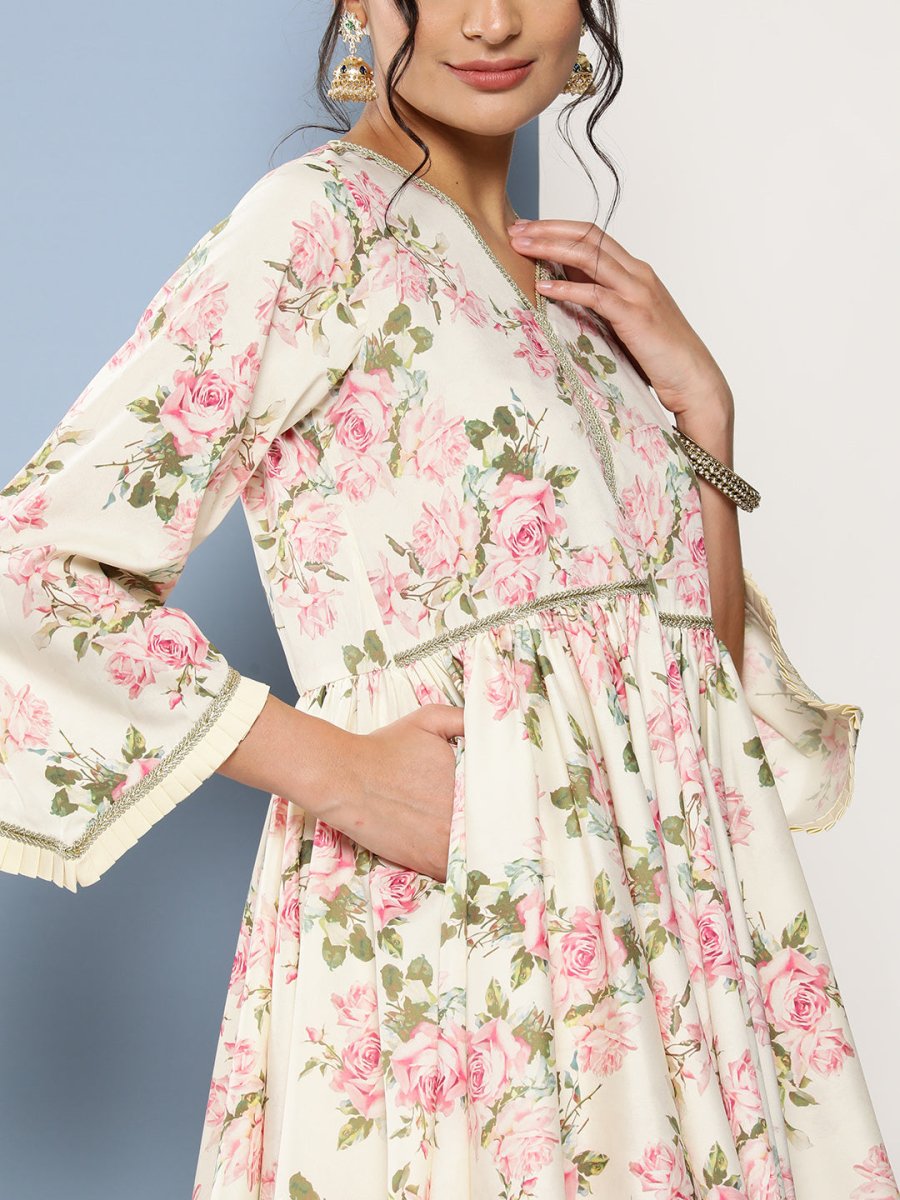 Ahalyaa Women Floral Print Crepe Co-Ords - Swadesiicart