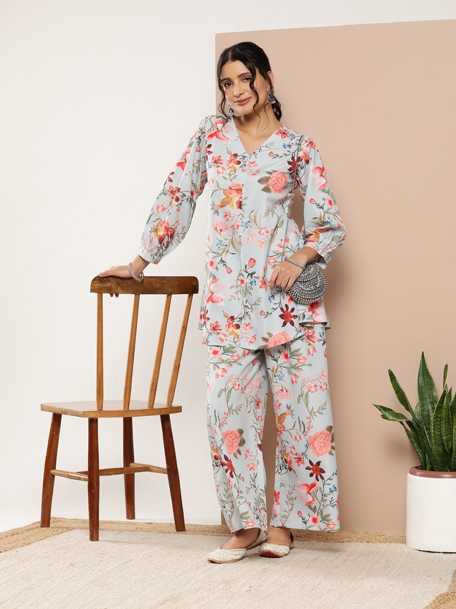Ahalyaa Women Floral Print Crepe Co-Ords - Swadesiicart