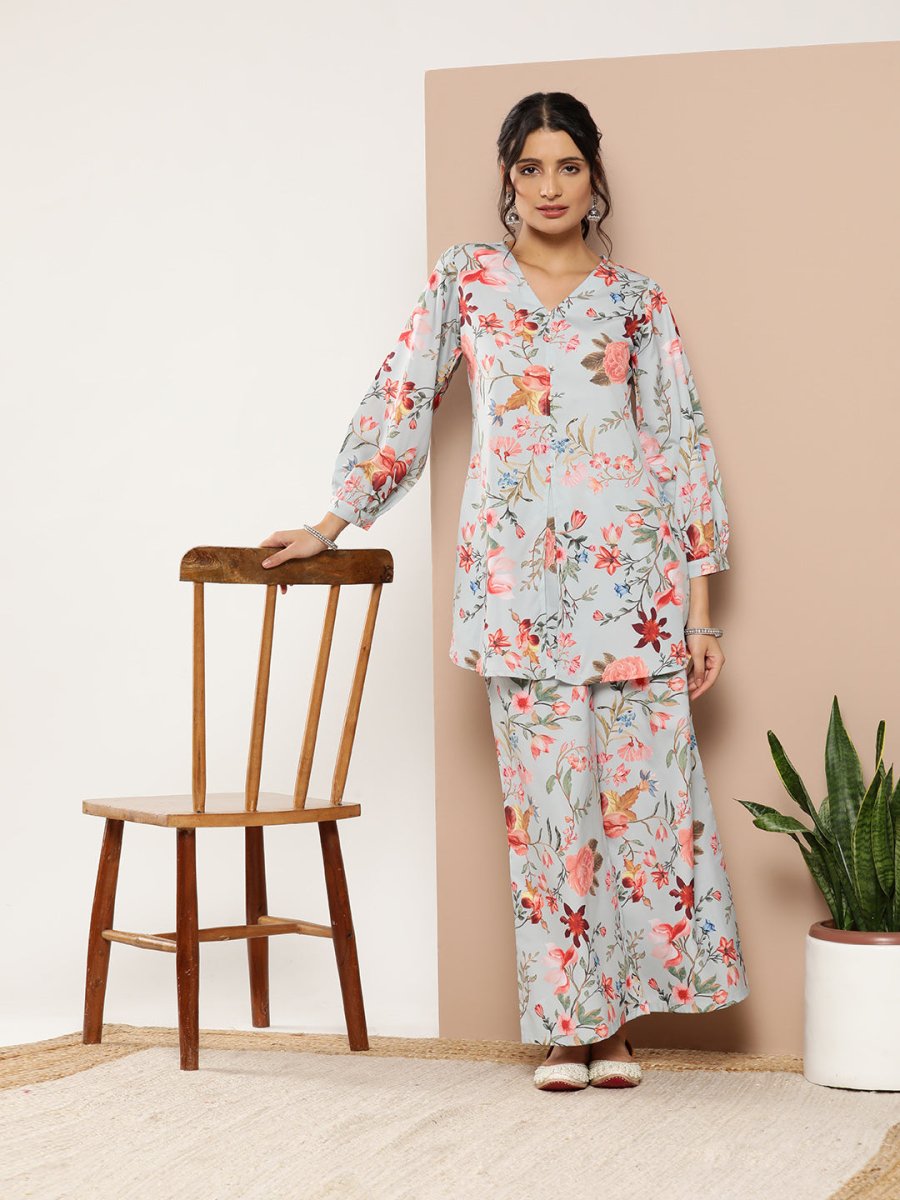 Ahalyaa Women Floral Print Crepe Co-Ords - Swadesiicart