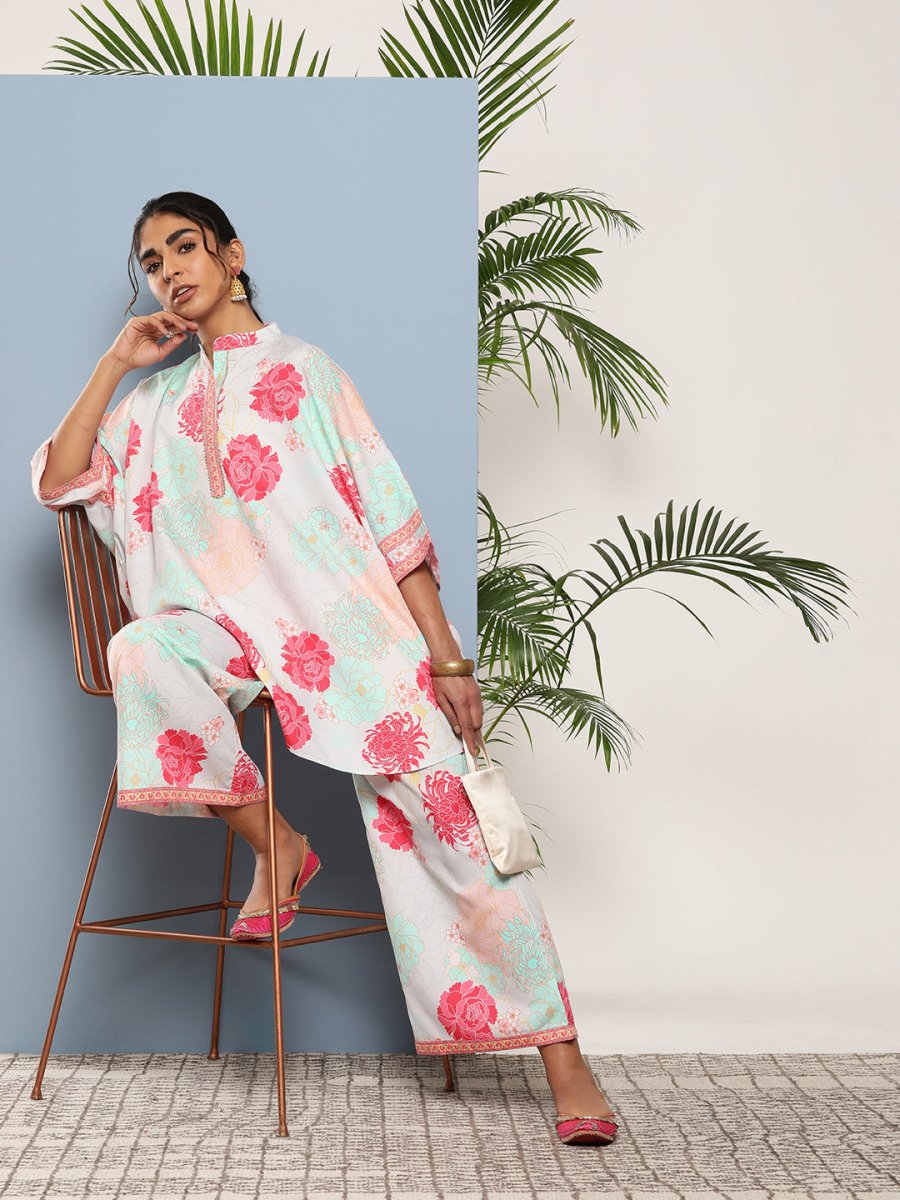 Ahalyaa Women Floral Print Crepe Co-Ords - Swadesiicart
