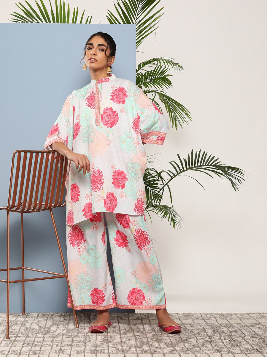 Ahalyaa Women Floral Print Crepe Co-Ords - Swadesiicart