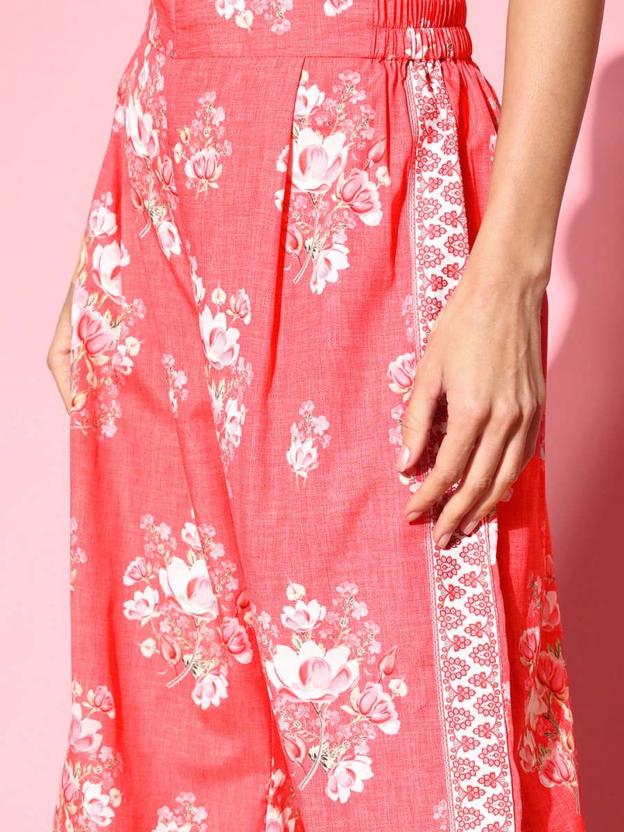 Ahalyaa Floral Printed Crepe Co-Ords - Swadesiicart