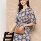 Ahalyaa Printed Crepe Ethnic Tunic With Palazzos | Swadesiicart