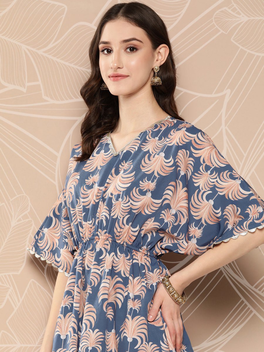 Ahalyaa Printed Crepe Ethnic Tunic With Palazzos | Swadesiicart