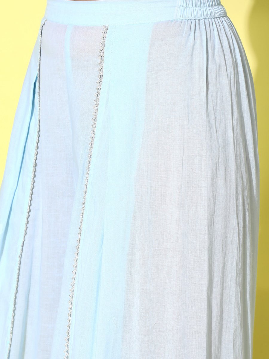 Ahalyaa Printed Cotton Tunic with Palazzos | Swadesiicart
