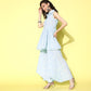 Ahalyaa Blue Pure Cotton Tunic & Palazzos Ethnic Co-Ords - Swadesiicart