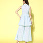 Ahalyaa Blue Pure Cotton Tunic & Palazzos Ethnic Co-Ords - Swadesiicart