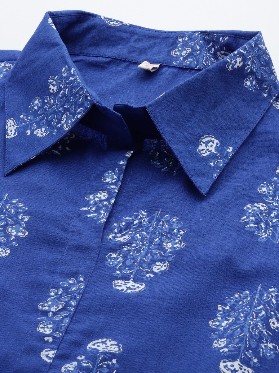 Ahalyaa Printed Pure Cotton Tunic With Palazzos | Swadesiicart