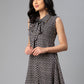 Ahalyaa Black & White Shirt Collar Printed Tunic | Swadesiicart