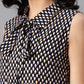 Ahalyaa Black & White Shirt Collar Printed Tunic | Swadesiicart