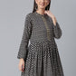 Ahalyaa Black & White Printed Tunic | Swadesiicart