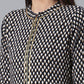 Ahalyaa Black & White Printed Tunic | Swadesiicart
