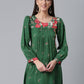 Ahalyaa Green & Pink Printed Tunic | Swadesiicart