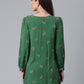 Ahalyaa Green & Pink Printed Tunic | Swadesiicart