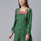 Ahalyaa Green & Pink Printed Tunic | Swadesiicart