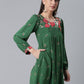 Ahalyaa Green & Pink Printed Tunic | Swadesiicart