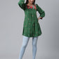 Ahalyaa Green & Pink Printed Tunic | Swadesiicart