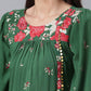 Ahalyaa Green & Pink Printed Tunic | Swadesiicart