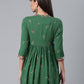 Ahalyaa Green & Pink Floral Printed Tunic | Swadesiicart
