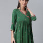 Ahalyaa Green & Pink Floral Printed Tunic | Swadesiicart