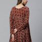Ahalyaa Maroon & Beige Ethnic Printed Asymmetric Tunic | Swadesiicart