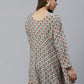 Ahalyaa White & Teal Green Ethnic Printed Asymmetric Tunic | Swadesiicart