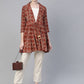 Ahalyaa Brown & Cream-Coloured Printed A-Line Tunic | Swadesiicart