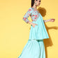 Ahalyaa Women Floral Printed Pleated Kurti with Sharara | Swadesiicart