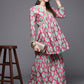 Ahalyaa Women Pink Ethnic Motifs Gotta Patti Velvet Kurta with Palazzos | Swadesiicart