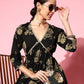 Ahalyaa Women Floral Printed Empire Gotta Patti Kurta with Sharara | Swadesiicart