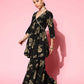 Ahalyaa Women Floral Printed Empire Gotta Patti Kurta with Sharara | Swadesiicart