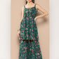 Ahalyaa Women Floral Printed Pleated Sequinned Top with Sharara | Swadesiicart