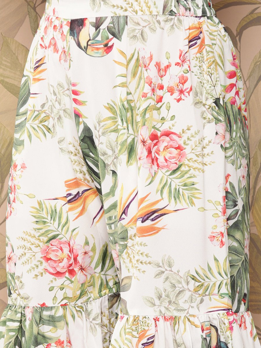 Ahalyaa Women Floral Printed Regular Gotta Patti Kurti with Sharara | Swadesiicart